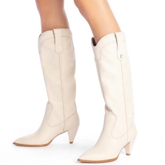 Larroude Louise Pointed Toe Western Boots Heel Leather Mismatched Sz 7 and 7.5 - Picture 1 of 13